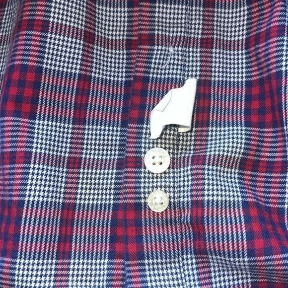 Cinch Mens Long Sleeve Plaid Button-Down Shirt Cotton Red/Blue Size Medium - Picture 10 of 10